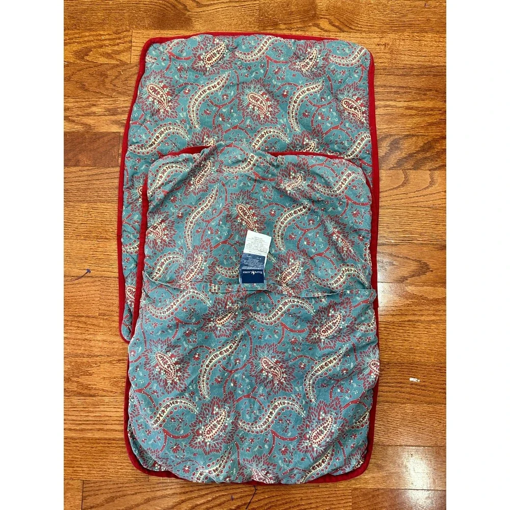 Vintage RALPH LAUREN COLLETTE‎ Pillow Sham Standard Blue Red Paisley Set Of 2